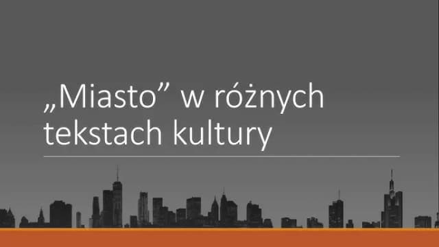 Motyw miasta w tekstach kultury: odkryj jego złożoność i kontrasty Motyw miasta w tekstach kultury: odkryj jego złożoność i kontrasty